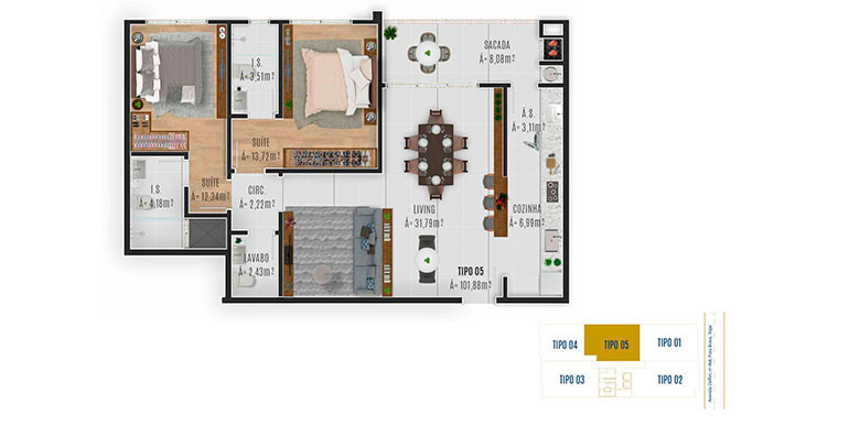 Projeção 15 da propriedade