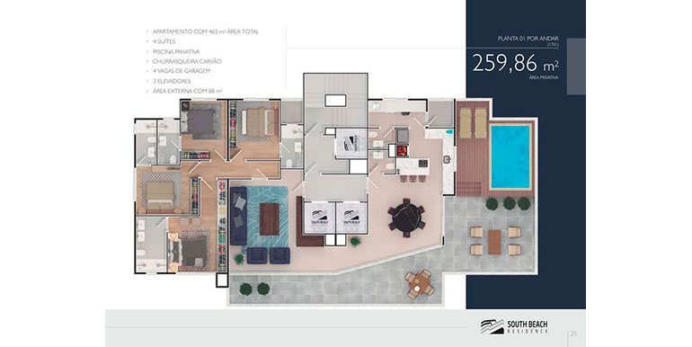 Vista 4 do Ed. South Beach situado em BC