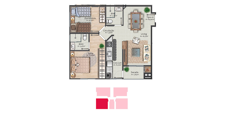 Vista 4 do Ed. Jardim das Nações situado em BC
