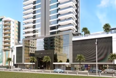 Fachada do Edifício Diamond Tower - Meia Praia, Itapema