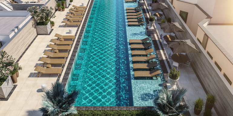 Panorama 8 do Ed. L’Atelier situado na Meia Praia, Itapema