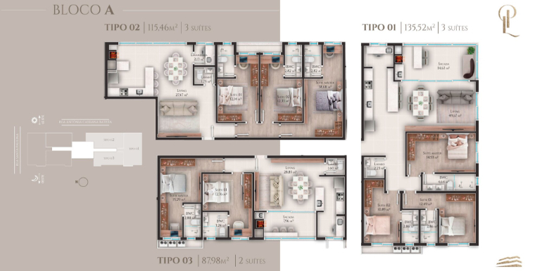 Panorama 8 do Ed. Palazzo Lumini situado em Balneário Perequê, Porto Belo