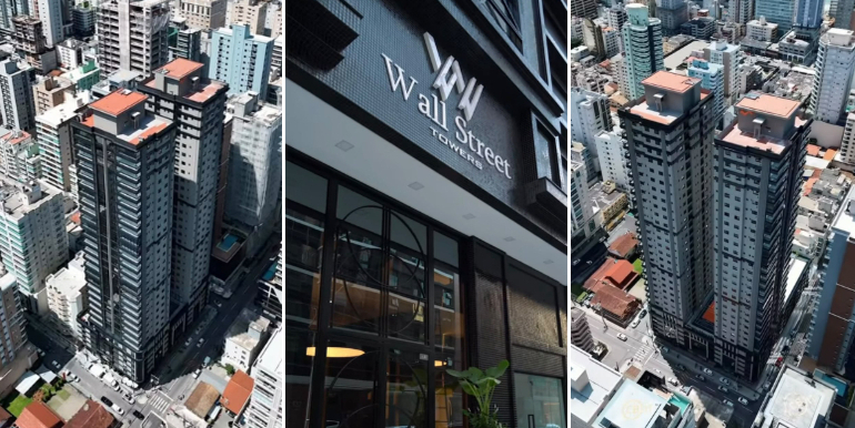 Fachada do Wall Street Tower em Itapema, SC