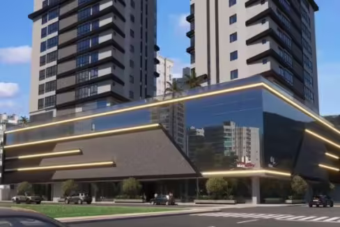 Fachada do Place D’Marselha - Meia Praia, Itapema