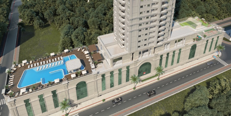 Vista 4 do Ed. Algarve situado na Meia Praia, Itapema