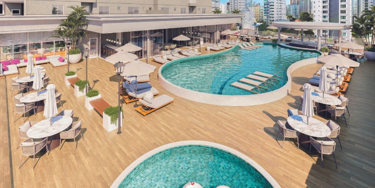 Paisagem 6 do Edifício Ametista Home Club localizado na Meia Praia, Itapema