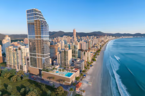 Fachada do Edifício Edify One - Meia Praia, Itapema