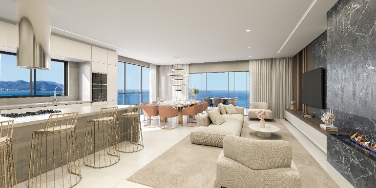 Panorama 8 do Ed. Miraggio Del Mare situado na Meia Praia, Itapema