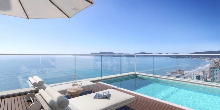 Panorama 8 do Ed. Monte Carlo situado na Meia Praia, Itapema