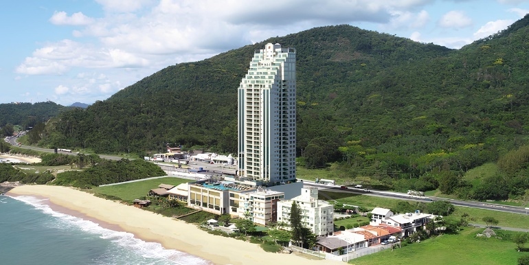 Fachada do Edifício Nautilus Beach Home em Itapema, SC