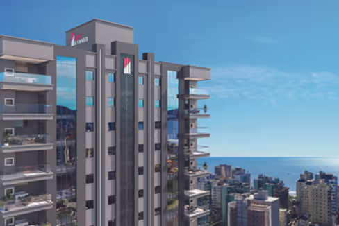 Fachada do Edifício Thiesen Residence - Meia Praia, Itapema