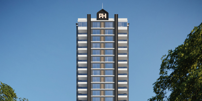 Fachada do Edifício Atlantis Tower em Porto Belo, SC