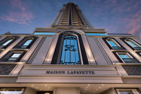 Fachada do Edifício Maison Lafayette - Meia Praia, Itapema