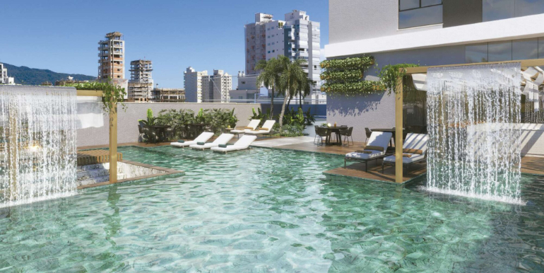 Panorama 8 do Ed. Portofino situado na Meia Praia, Itapema