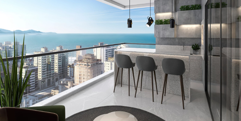 Panorama 8 do Ed. Sea’s Garden situado na Meia Praia, Itapema