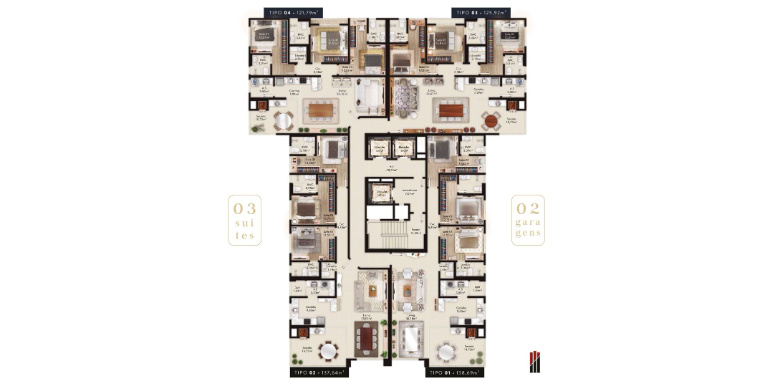 Planta do Edifício Soltéro – Balneário Perequê, Porto Belo
